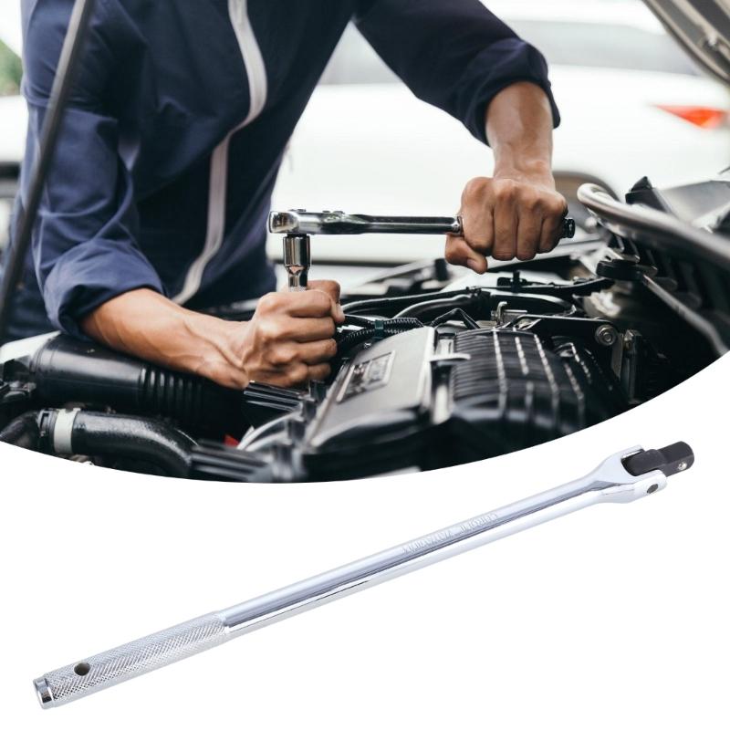 Heavy Duty 1/2 F Rod 15/18" Force Bar Activity Head Socket Wrench with Strong Force Lever Steering Handle for Repairing