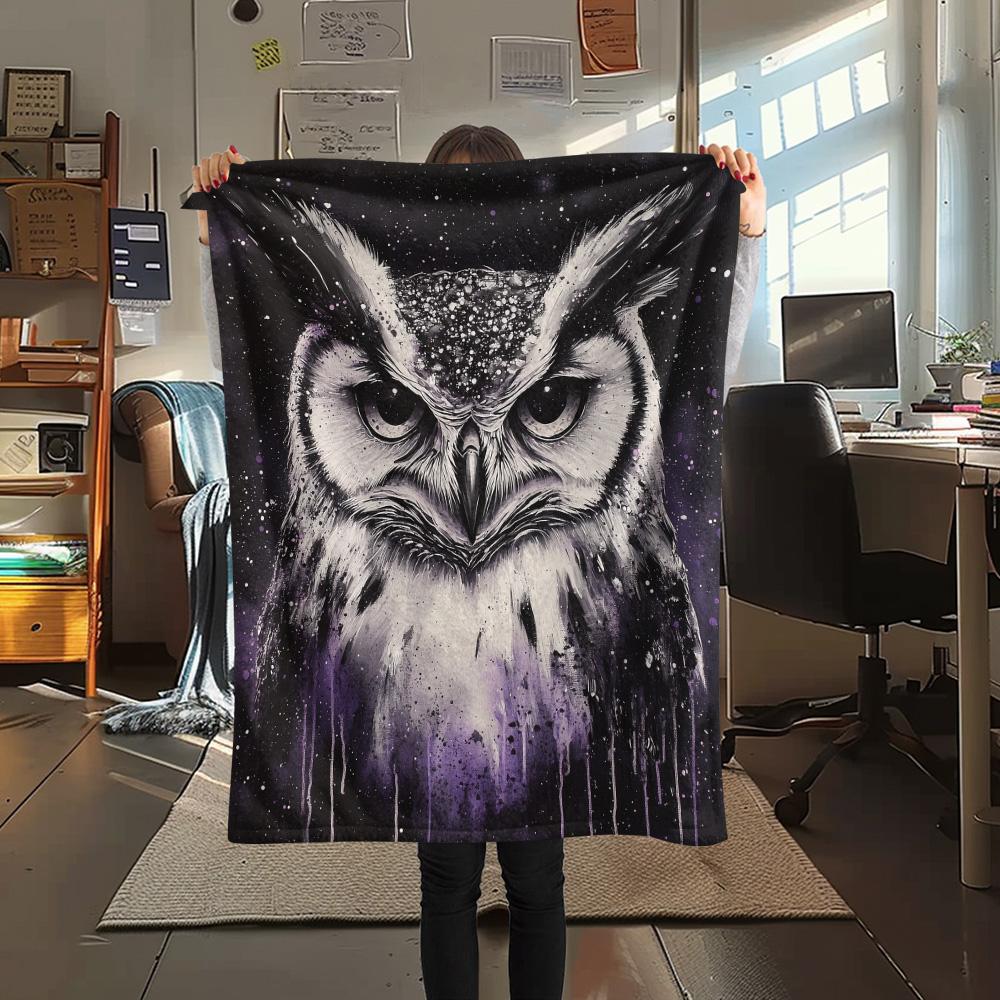 Owls Print Flannel Blanket, High Quality Comfortable for All Seasons, Home Decor, Warmth and Comfort