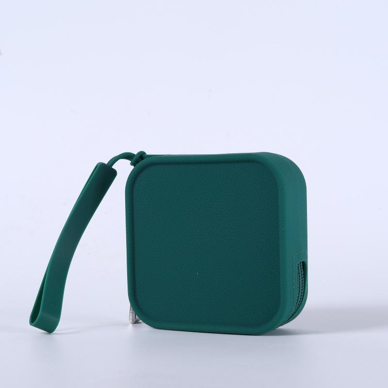 Silicone Coin Purse & Makeup Organizer Multi-Purpose Storage Pouch Versatile Bag темно-зеленого