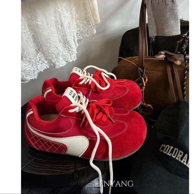 Retro Forrest Gump Schuhe weichsohlige hässliche süße deutsche Trainingsschuhe neue Frühjahrs- und Sommerschuhe rote große Kopf lässige Board-Schuhe