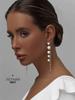 Water Drop Pearl Rhinestone Tassel Earrings