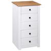 Sideboard in Weiß 46 x 40 x 89 cm Massives Kiefernholz Panama