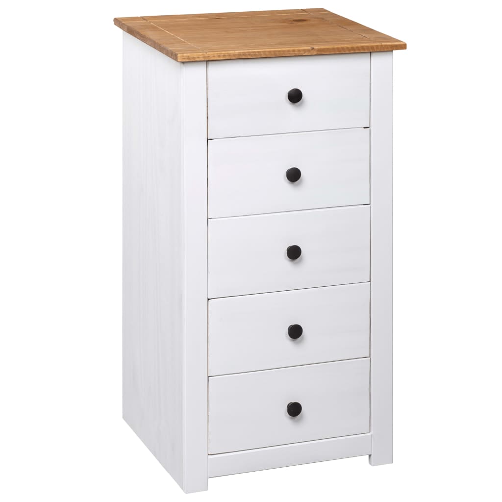 Sideboard in Weiß 46 x 40 x 89 cm Massives Kiefernholz Panama