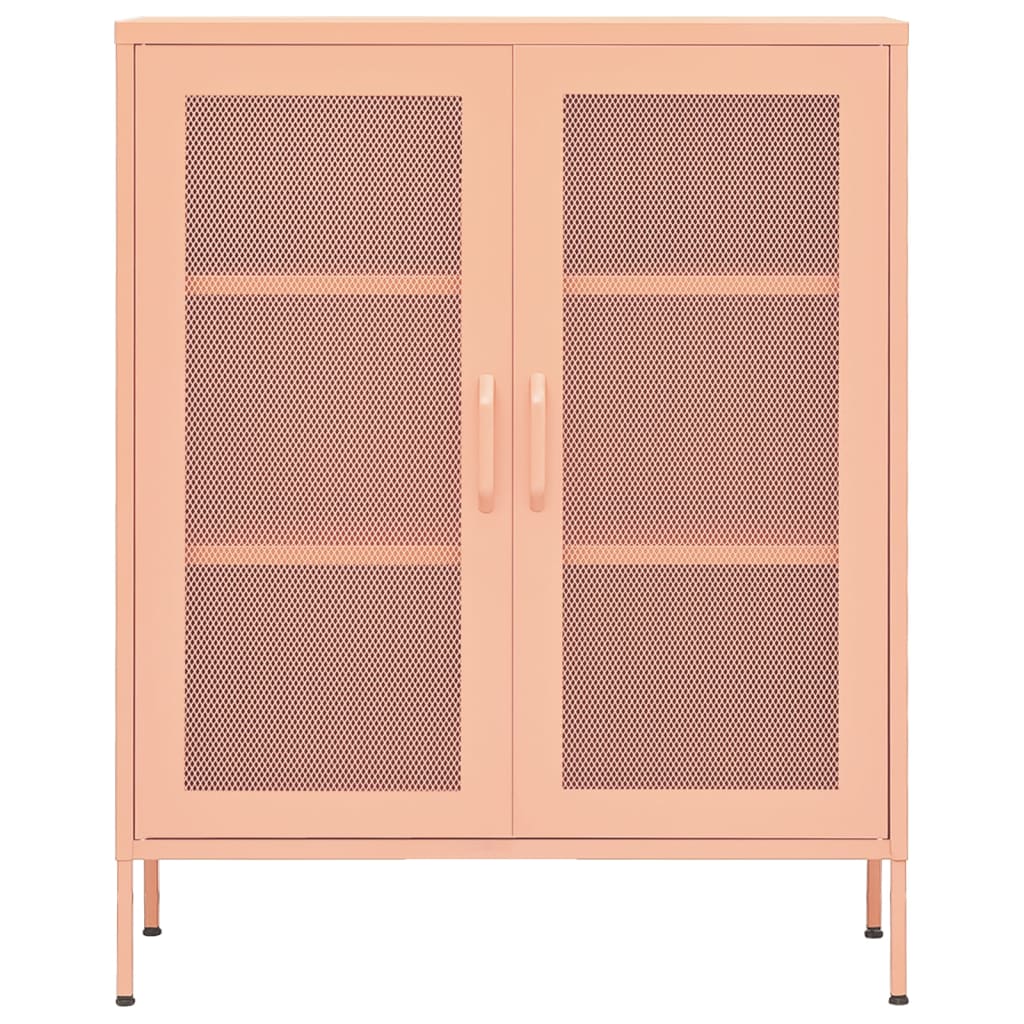 Vidaxl Cabinet, Pink, 80X35X101.5 Cm, Steel