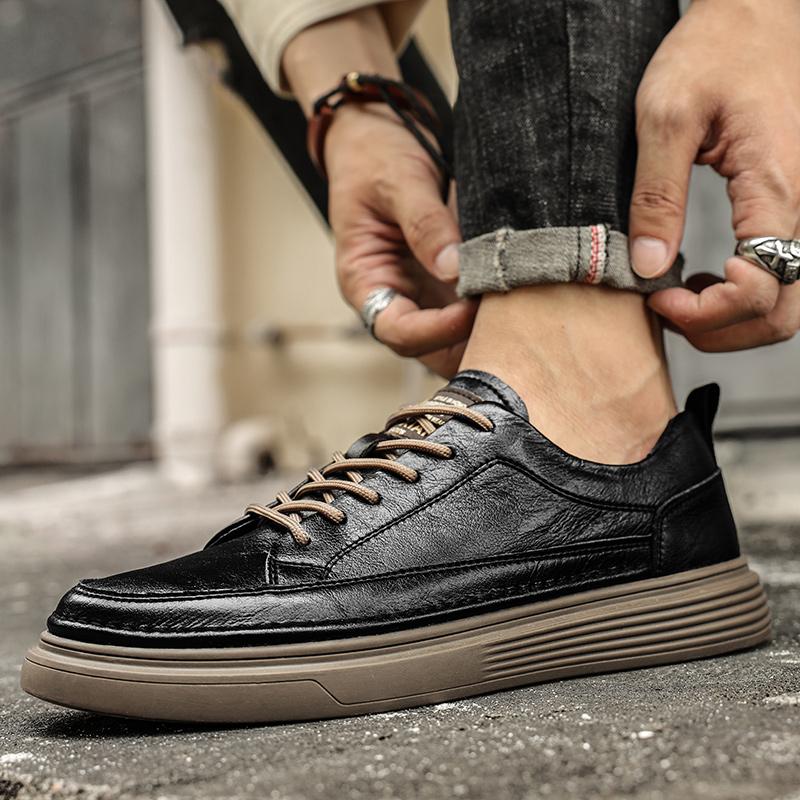 Fashion 2025 Leather Oxford Shoes High Quality Fashion Breathable Outdoor Sneakers Men Shoes Handmade Leather Casual Walking Shoes Men