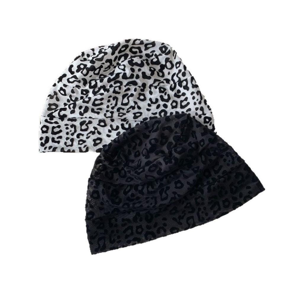 American Style Y2k Baggy Cap Stacking Leopard Beanies Cap Trendy Pullover Hats  Women