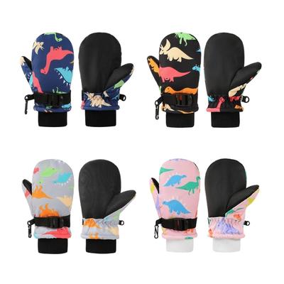 Children's Mitts Winter Warm Snow Gloves Full Finger Gloves with Fleece Insulation for Skiing and Ice Skating