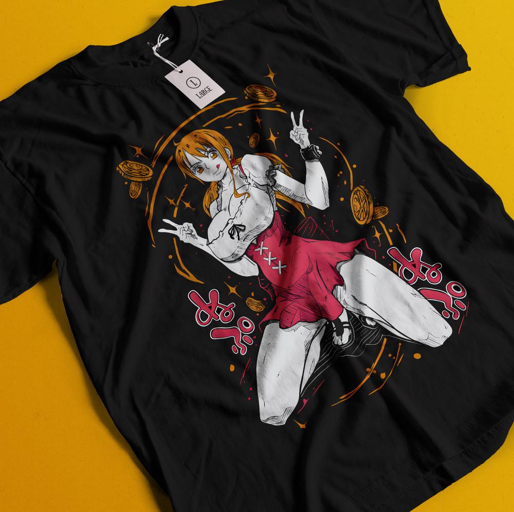 

Винтажная специальная футболка с аниме-любовью, японская футболка, футболка с аниме, футболка в подарок манга 4XL