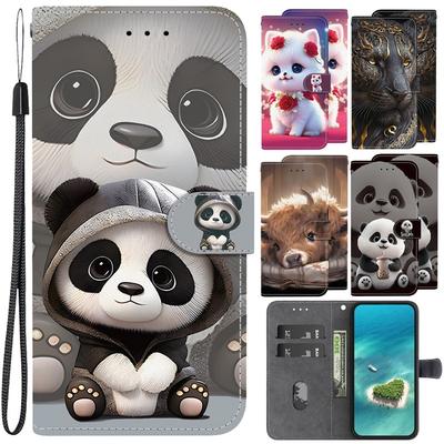 Animal Case Lion Panda Leather Phone Cover For Huawei Honor 400 Lite Honor400 Pro 5G Wallet Flip Coque Magnetic Protect Cases