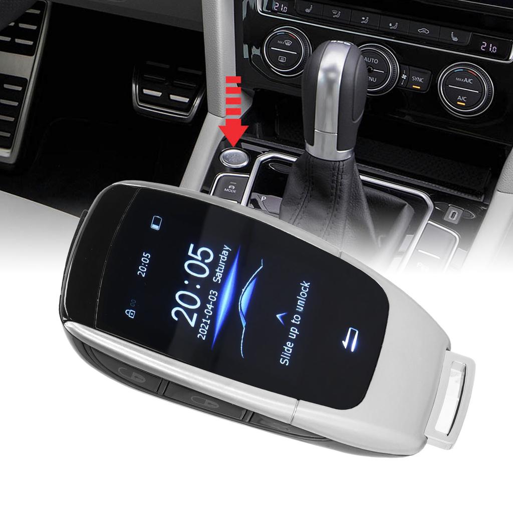 Universal TK900 LCD Touch Screen Smart Key Remote Keyless Entry for Start Stop Engine Button Models Silver