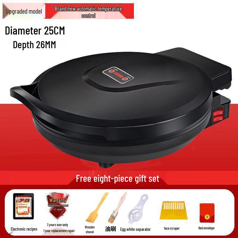 Large Electric Griddle with Dual-Sided Heating and Deepened Design for Crepes, Pancakes, and Cakes