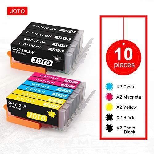 JOTO Compatible PGI-570XL CLI-571XL Ink Cartridges for Canon - Pack of 10 - Multi-color