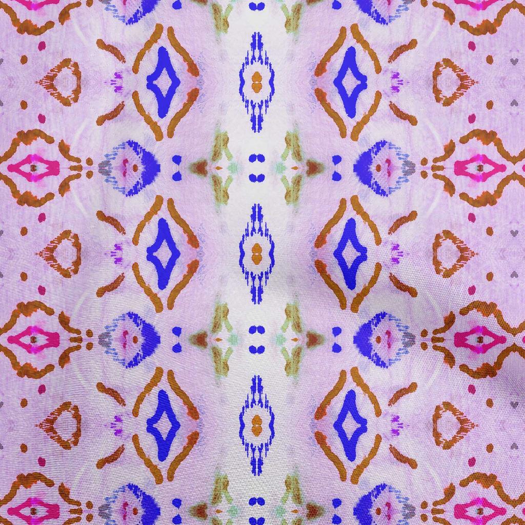 oneOone Baumwoll-Flex-Stoff in Hellpfirsich, Asiatischer Ikkat mit Aquarell-Stoff zum Nähen, bedruckt, Bastelstoff, Meterware, 40 Zoll