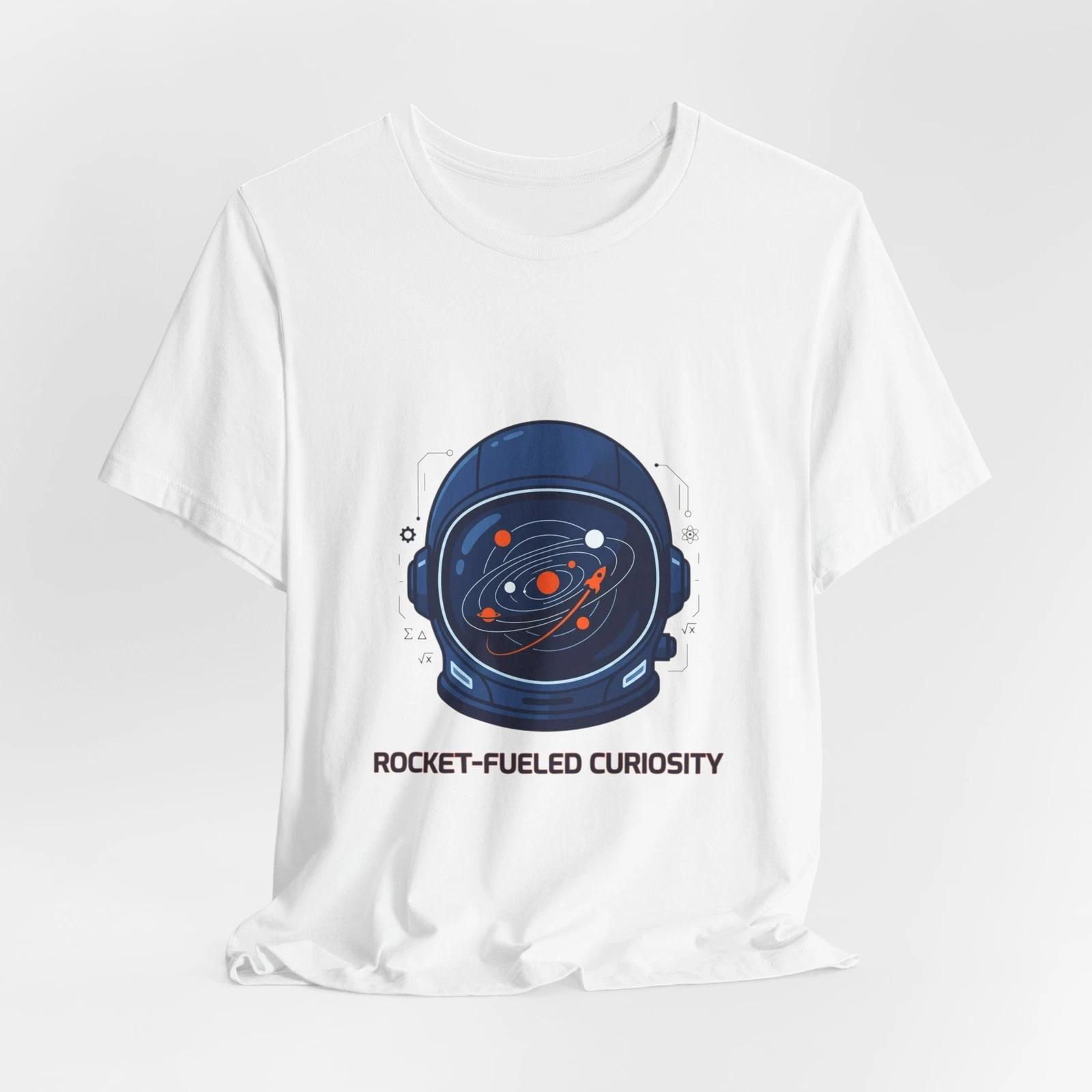 

Rocket-Fueled Curiosity Tee | astronaut, mission patch, space science XL