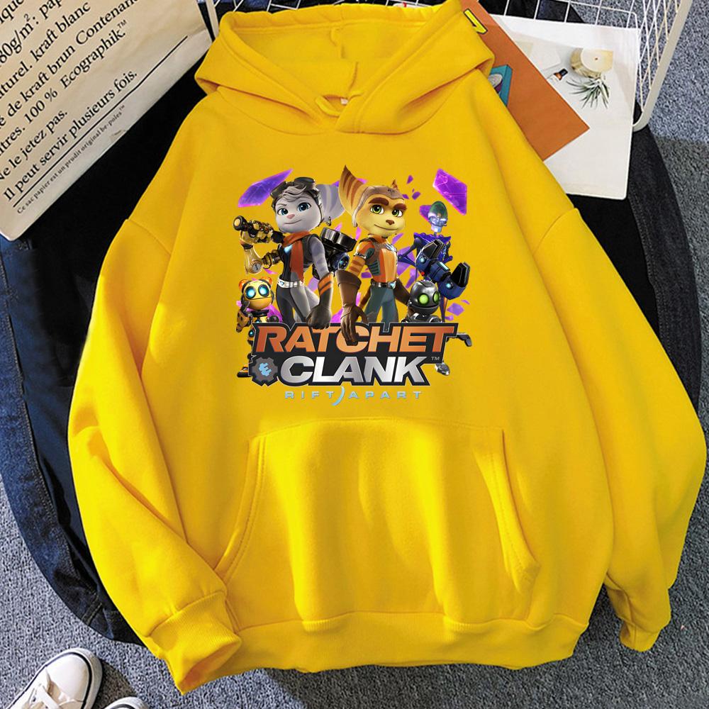 Mikiny s kapucí Ratchet & Clank Rift Apart Ležérní pohodlné oblečení Vysoce kvalitní mikina na podzim/zimu s kapucí