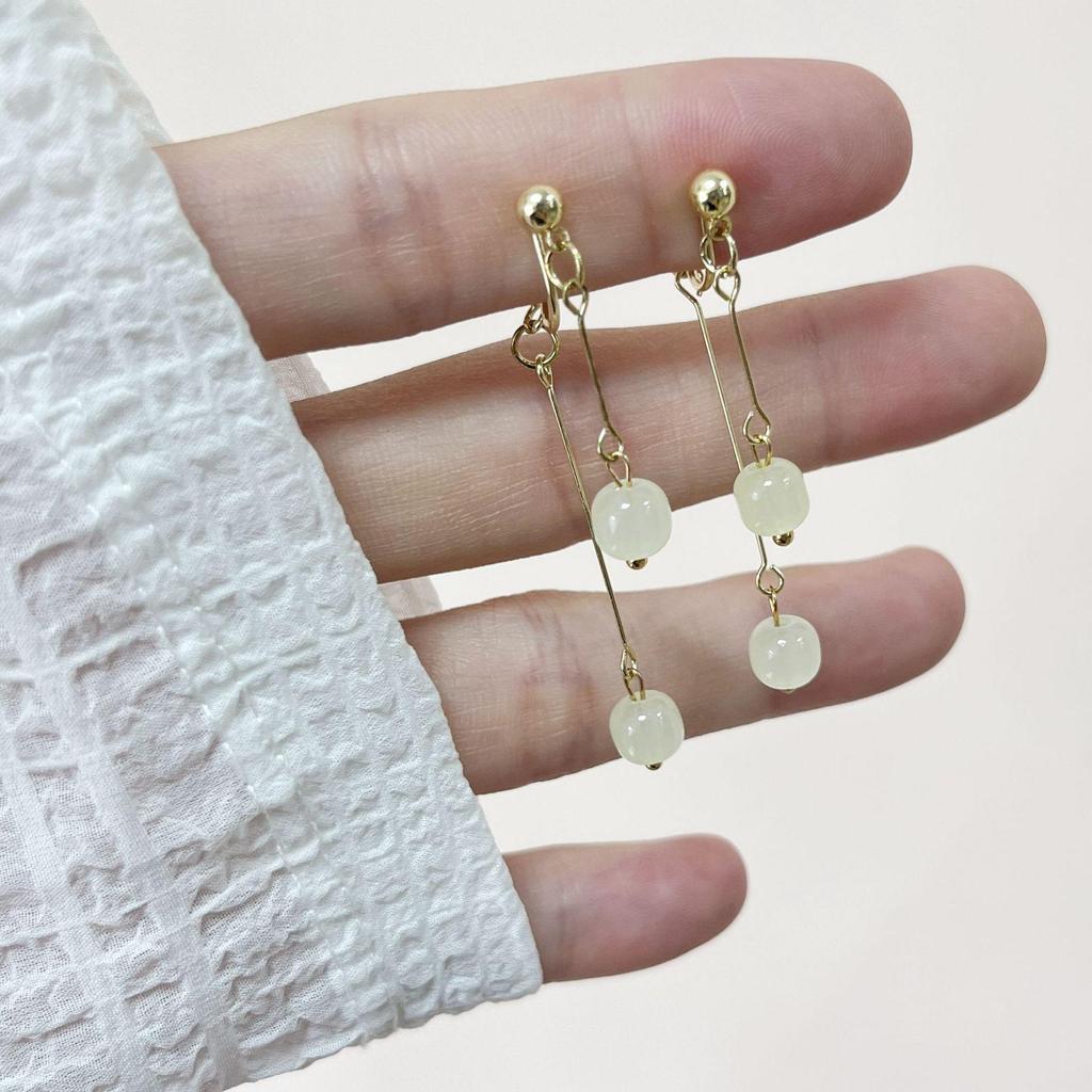 Kamelie Mückenspirale Halter Perlenblume Retro Ohrclips Ohrringe - Kein Piercing erforderlich