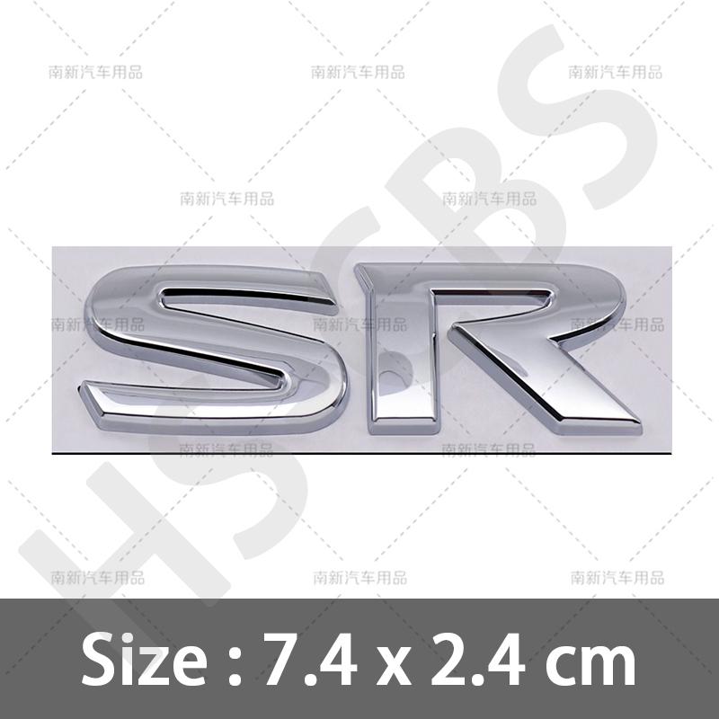 Car Styling SR 3D Letter Metal Car Rear Trunk Emblem Stickers For Nissan Tiida Teana QASHQAI BLUEBIRD Tailgate Logo Sticker