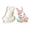 Yousheng Rabbit Silicone Mold Easter Bunny Floral Pattern Chocolate Candy Making Mold Flexible Reusable Easy Demoulding Cake Decoration Mold