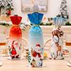 Soft Cloth Drawstring Candy Bag Handmade Champagne Bottle Cover Wine Bottle Cover  Merry Christmas