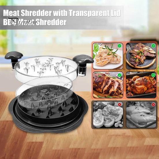 Chicken Shredder Large Chicken Breast Shredder Tool with Brush Set Ergonomic Handle BPA Free Dishwasher Safe Chicken Pork Chopper