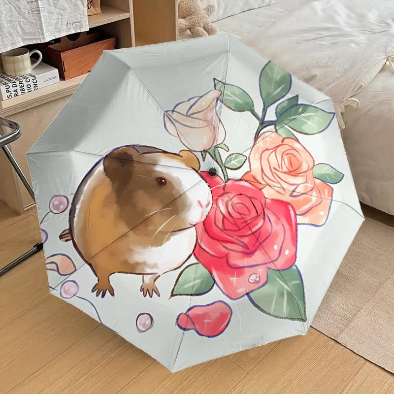 

1pc Cavy Roses Automatic Folding Umbrella, 8 Ribs Iron Frame, Suitable for Outdoor Travel and Daily Use yy251120212