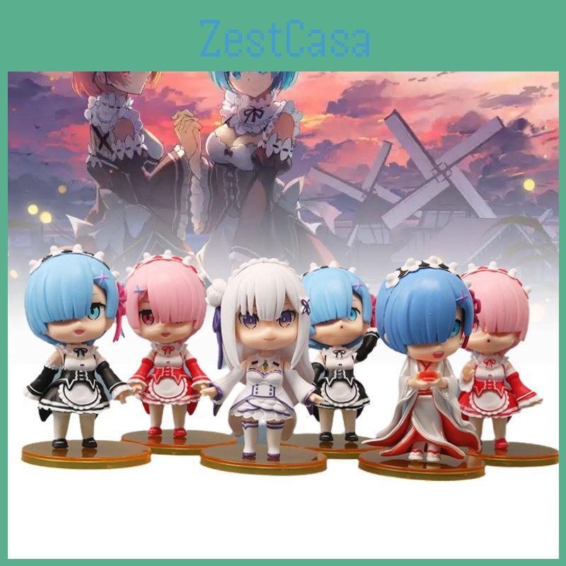 Vibrant 9cm Anime Character Statues Of Rem And Ram From Zero Two World Collection
