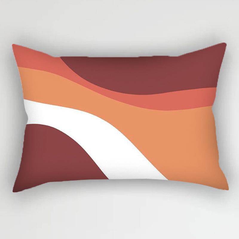 30x50cm Geometric Pillowcase Home Decor Cushion Cover Abstract Leaves Plant Patchwork Rainbow Polyester