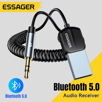 Essager USB Bluetooth Aux Adaptér Dongle USB na 3,5 mm jack Audio Bezdrátová sada handsfree pro autorádio Stereo přijímač USB vysílač