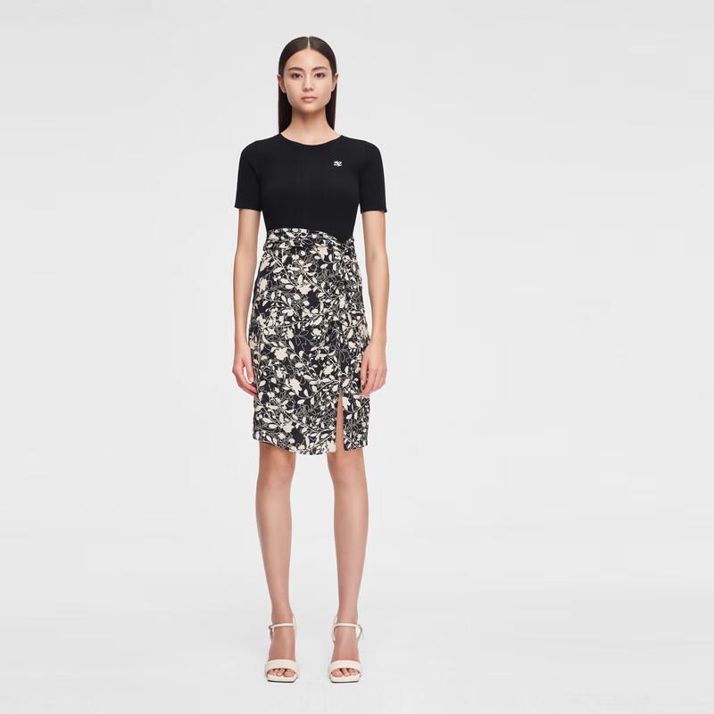 ELLASSAY Silk Faux Two-Piece Dress S