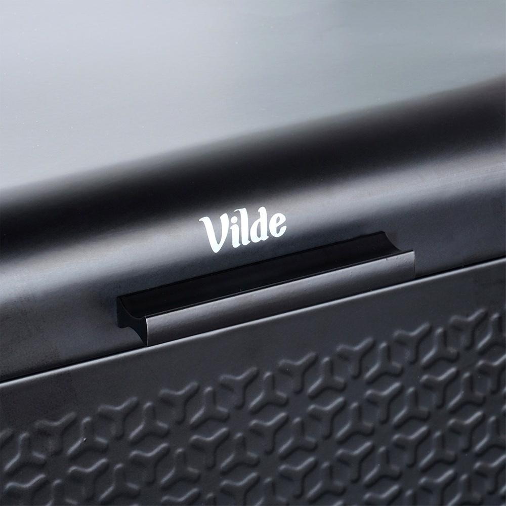 Bread Bin for Bread Rolls Metal Black Kitchen