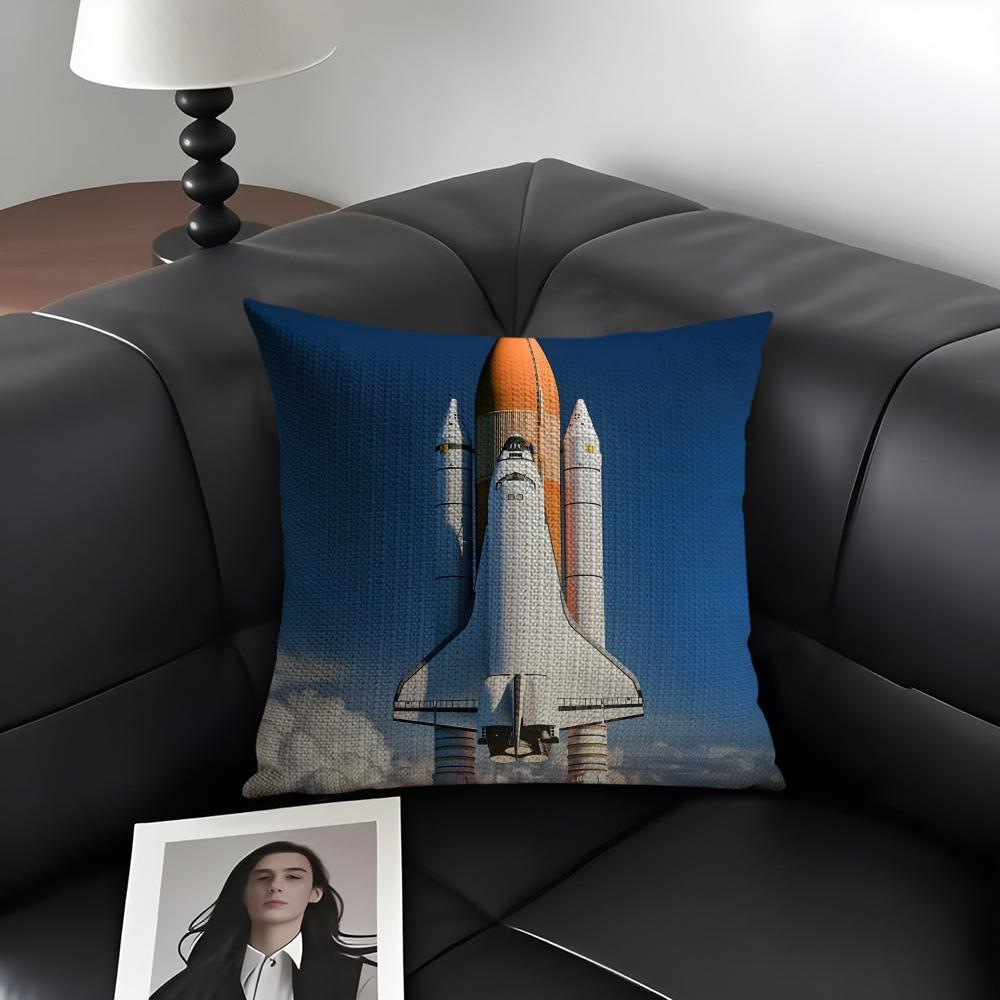 

Rocket Cool Cushion Cover Natural Linen Organic Fabric DoubleSided Printing Sofa Home Decor Gift Pillow Case 30x30cm