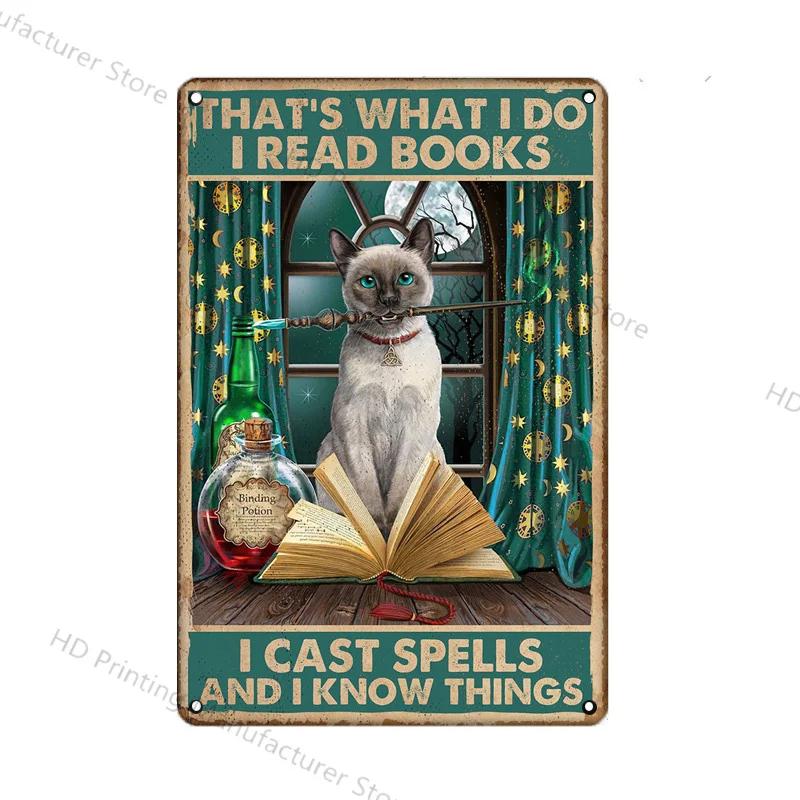 Cute Cat Wall Poster Pet Decor For Kitchen Vintage Tin Sign Metal Plates Home Decoration Modern Bar Accessory Restaurant Garden