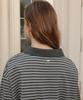 DEHEVE Collar Stripe Sweatshirt [Gray]