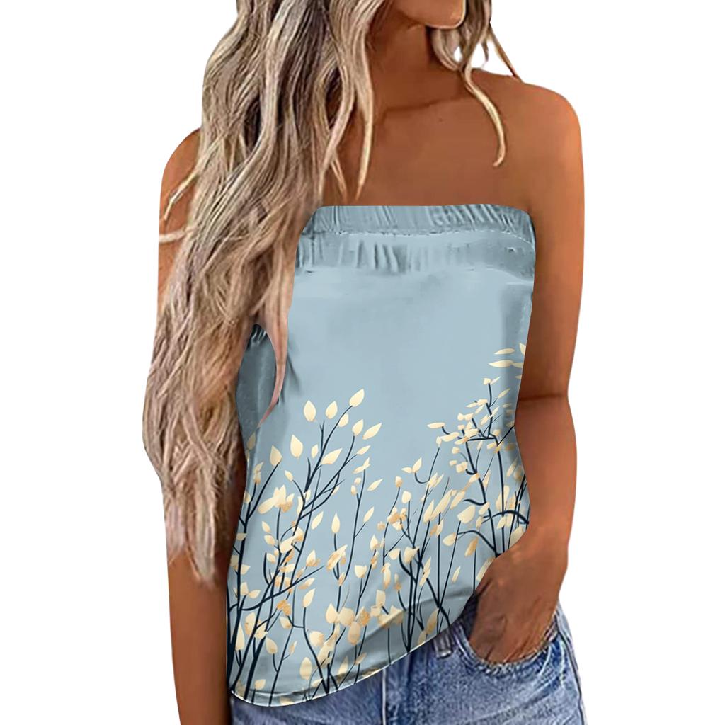 Women Bandeau Top Strapless Top Boobtube Tops Women Y2K Clothes Crop Top Summer Tops for Women UK Ladies Boobtube Tops