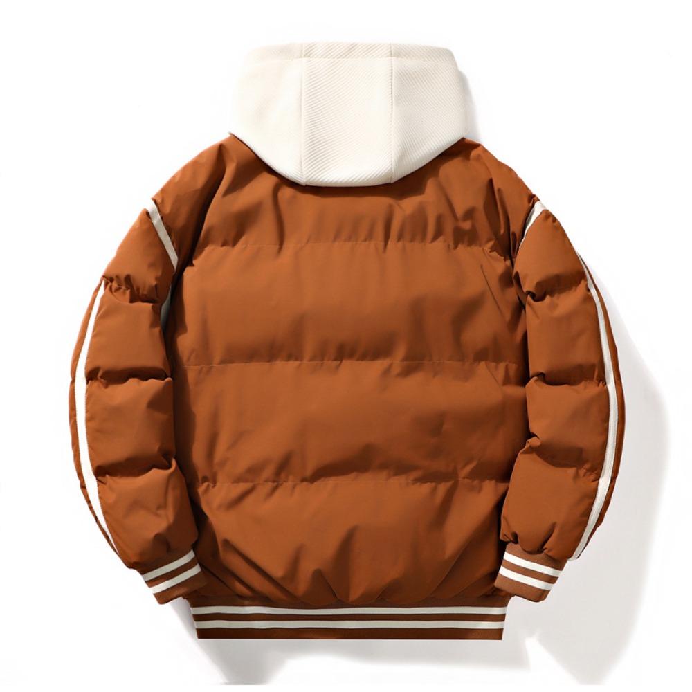 Padded-on men's winter new hooded loose thickened padded clothes fake two-piece padded jackets trendy students