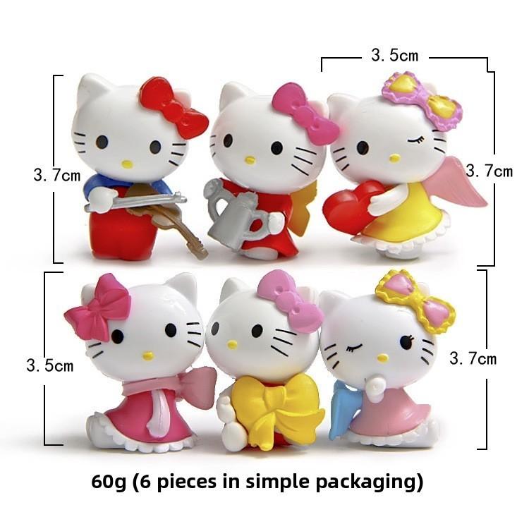 Angel 6pcs Bow Series Mini Model Ornament Set For Decor Landscape