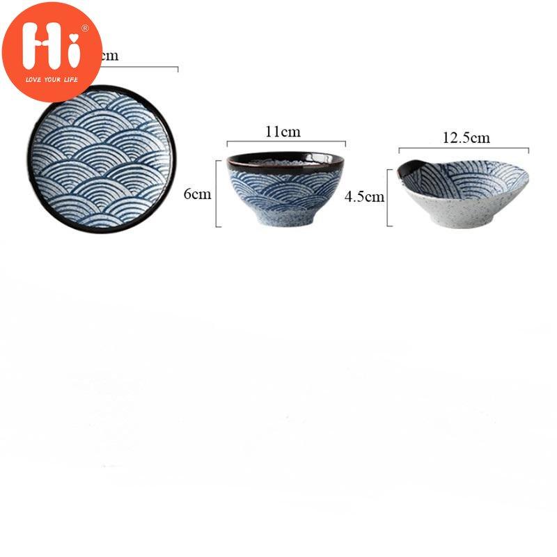 Hi Japanese Style Ceramic Rice Bowl Ramen Bowl Salad Noodle Soup Bowl Restaurant Steak Plate Kitchen Tableware Home Decoration