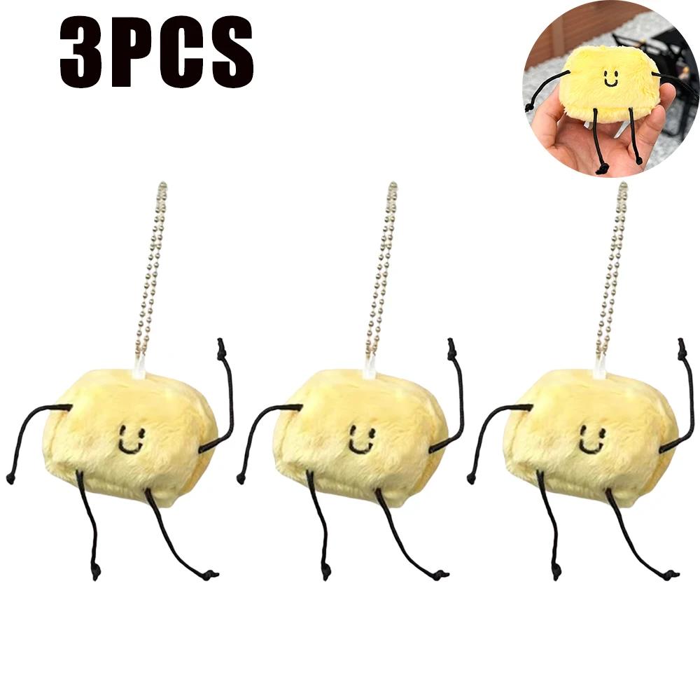 Cute Little Butter Doll Plush Toy Keyrings Fashion Creative Backpack Pendant Soft Stuffed Butter Doll Kawaii Kids Birthday Gifts