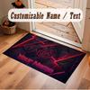 Abstract Geometric Theme Crystal Velvet Floor Rug Personalized Custom Name Text Warm Carpet Home Decoration
