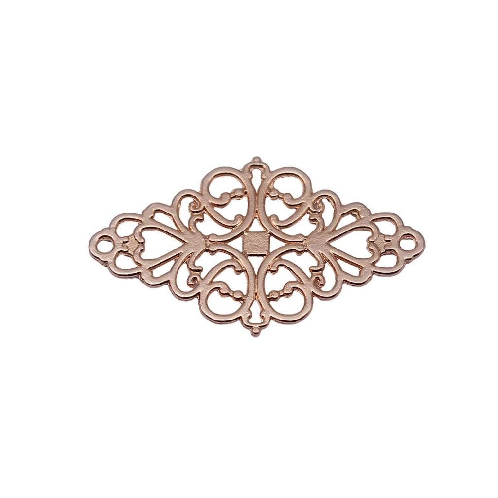 Filigree Diamond Shaped Connectors Ornate Multi Loop Links For Jewelry