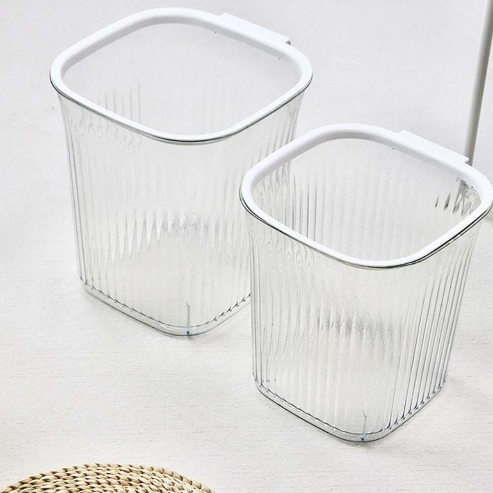 Plastic Trash Basket Thicken Dustbin Washable Transparent Trash Can  Toilet
