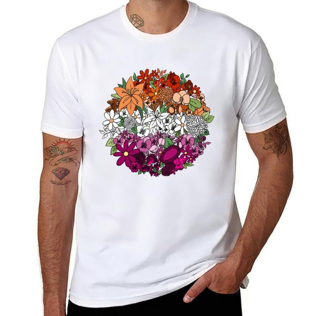 Lesbian Pride Flowers Tshirt Christmas Casual Short Sleeve Top