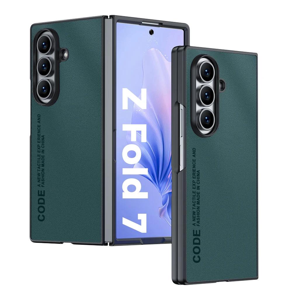 600D Business Sle Kevlar Carbon Fibre Leather Case For Samsung Z Fold 7 6 5 4 3 Solid Color Splice Shockproof Protect Cover