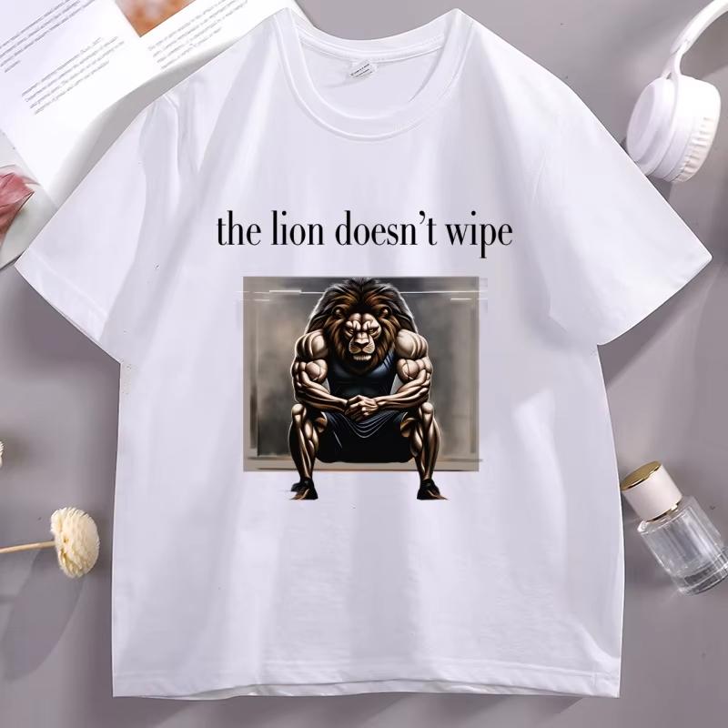 The Lion TShirt The Lion Does Not Concern Himself T Shirt Funny Cotton Short Sleeve Round Neck Tshirt Loose Streetwear Clothes