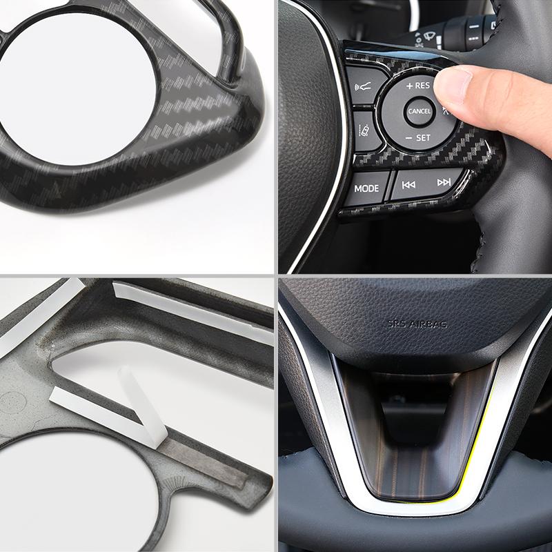 For Toyota RAV4 XA50 - 2022 2023 ABS Carbon Car Steering Wheel Button Panel Cover Trim Stickers Decoration