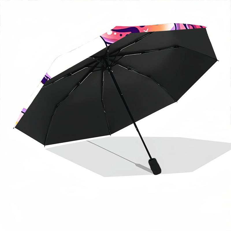 1pc Automatic Folding Cartoon Practical Umbrella with 3-Fold Design, 8-Bone Iron Frame - Perfect for Outdoor Use, Festive Gifts, Travelers, Daily Use,