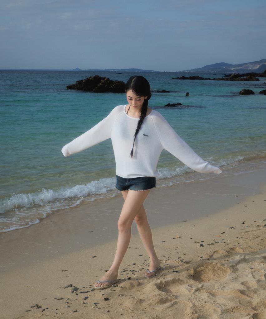 ROSEFRANTZ Boatneck Sheer Basic Knit [Ivory]