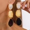 Irregular Geometric Colorful Transparent Resin Earrings for Women Ladies Bohemian Exaggerated Large Dangle Earrings Jewelry Gift