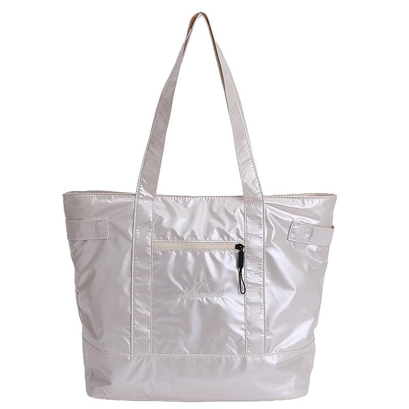 Simple Large Capacity Letter Embroidered Tote Bag For Women Summer Casual Daily Use