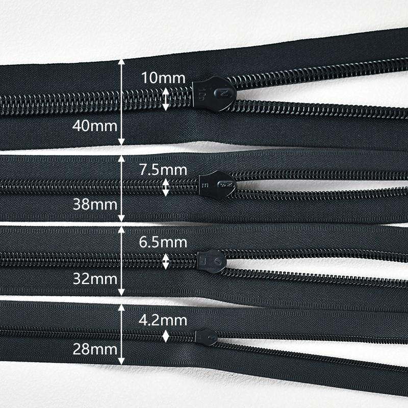 2/3/4/5M 3#5#8#10# Waterproof Nylon Zippers with Zips Puller Slider Clothing Bag Black Zip Repair Kits DIY Sewing Accessories